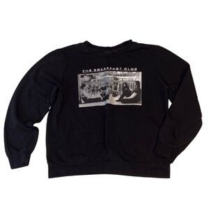 Breakfast Club Crop Sweatshirt Size M 80s Movie Quote Lightweight Fleece Black